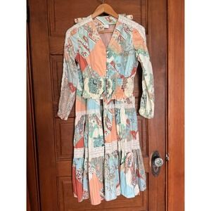 Vintage Peasant Blouse & Maxi Skirt Set- Rag'o'muffins SanFran, Prairie Dress
